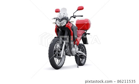 lightweight touristic enduro motorcycle 3d illustration lightweight touristic enduro motorcycle 3d illustration 86211535