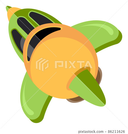 Shuttle icon. Cartoon space ship. Plastic rocket toy 86211626