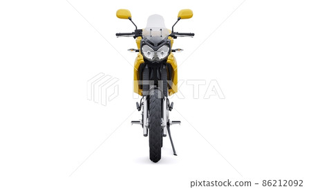 Yellow lightweight touristic enduro motorcycle 3d illustration Yellow lightweight touristic enduro motorcycle 3d illustration 86212092