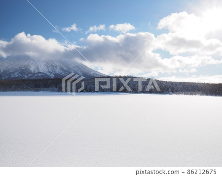 Mt. Yotei and snowfield in winter 86212675