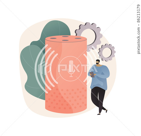 Smart speaker abstract concept vector illustration. Smart speaker abstract concept vector illustration. 86213179