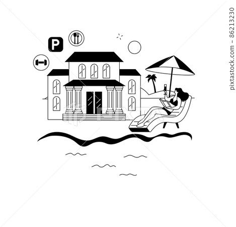 All-inclusive hotel abstract concept vector illustration. 86213230