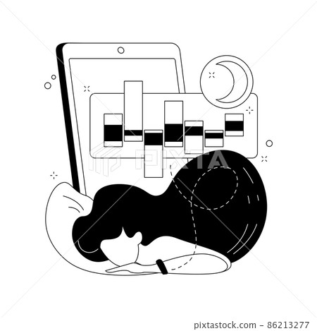 Sleep tracking abstract concept vector illustration. Sleep tracking abstract concept vector illustration. 86213277