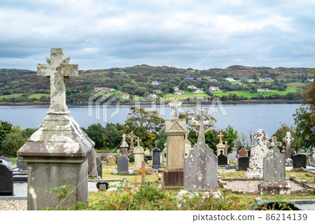Cemetry with Atlantic view in Killybegs, County Donegal - Ireland Cemetry with Atlantic view in Killybegs, County Donegal - Ireland 86214139