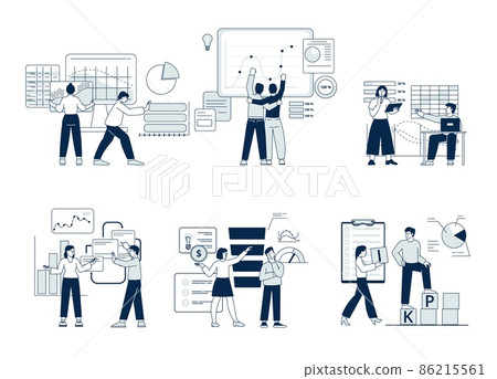 Kpi business analytics. Digital financial project, partnership strategy. B2b concept, dashboard analysis. Businessman with partner recent set Kpi business analytics. Digital financial project, partnership strategy. B2b concept, dashboard analysis. Businessman with partner recent set 86215561