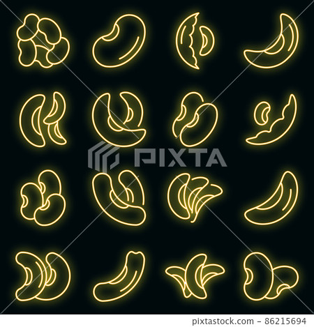 Kidney bean icons set vector neon Kidney bean icons set vector neon 86215694