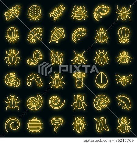 Parasite icons set vector neon Parasite icons set vector neon 86215709