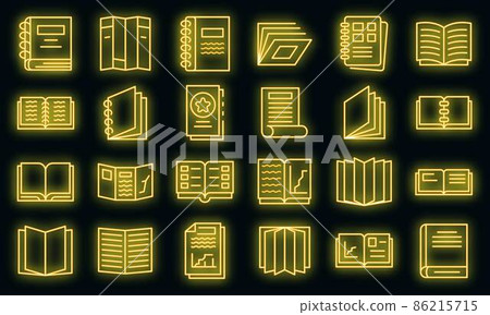 Catalogue icons set vector neon 86215715