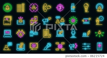 Storyteller icons set vector neon - Stock Illustration [86215724] - PIXTA