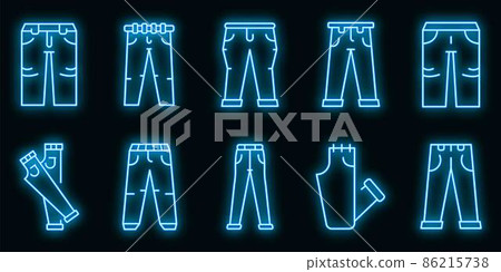 Jeans icons set vector neon 86215738