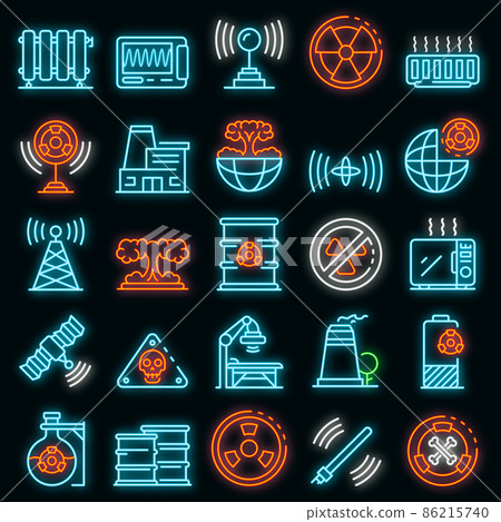 Radiation icons set vector neon 86215740