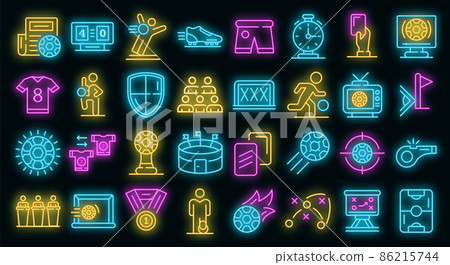 Soccer icons set vector neon 86215744