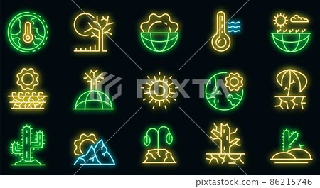 Drought icons set vector neon 86215746