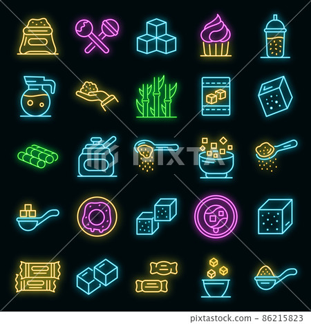 Sugar icons set vector neon Sugar icons set vector neon 86215823