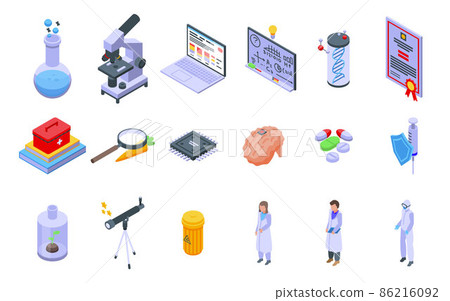 Research scientist icons set, isometric style 86216092