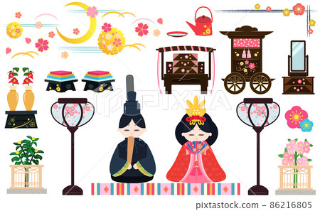 Hinamatsuri illustration set Hinamatsuri illustration set 86216805