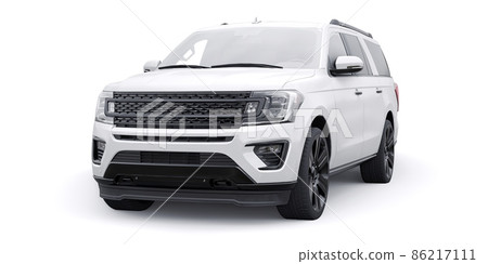 White Premium Family SUV isolated on white background. 3d rendering White Premium Family SUV isolated on white background. 3d rendering 86217111