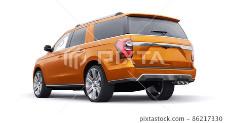 Orang Premium Family SUV isolated on white background. 3d rendering Orang Premium Family SUV isolated on white background. 3d rendering 86217330