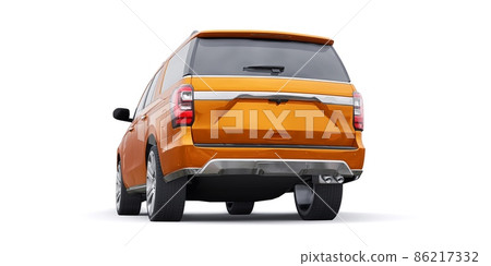 Orang Premium Family SUV isolated on white background. 3d rendering Orang Premium Family SUV isolated on white background. 3d rendering 86217332