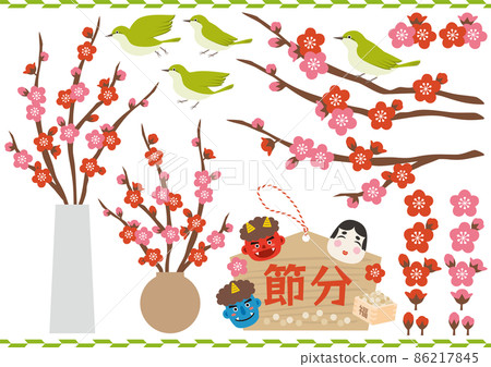 Setsubun Illustration_2022_5_Plum_Mejiro 86217845