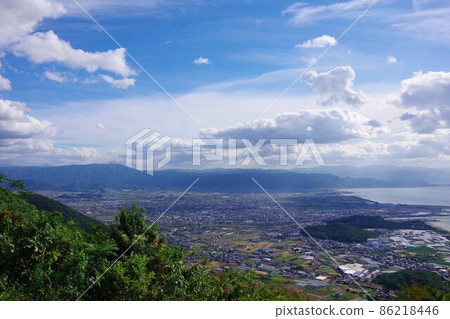 從香川縣稻泉山眺望觀音寺市 從香川縣稻泉山眺望觀音寺市 86218446