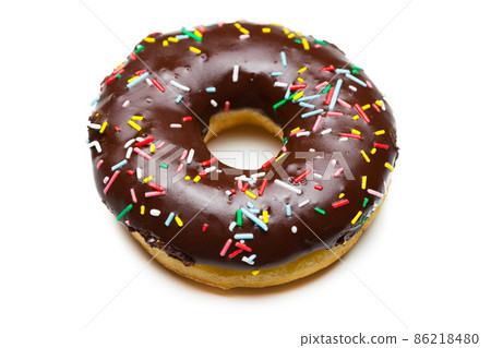 tasty chocolate donut, isolated on white tasty chocolate donut, isolated on white 86218480