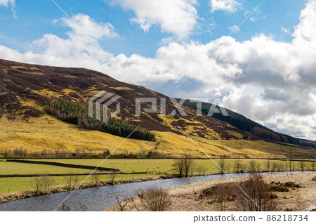 Sunny view of rural landscape 86218734