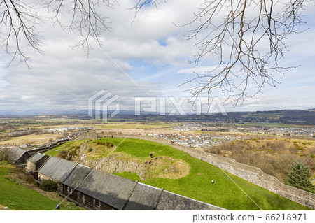 High angle view of the cityscape from Stirling Castle 86218971