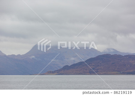 Overcast view of near Mallaig port Overcast view of near Mallaig port 86219119