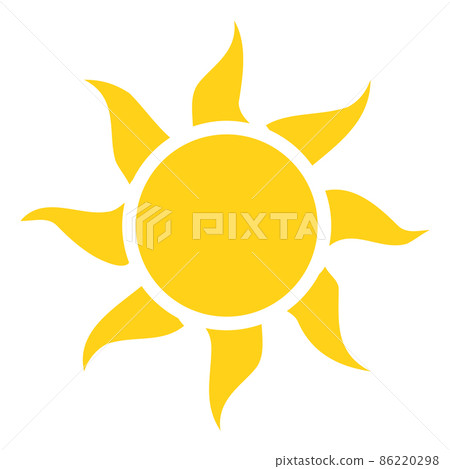 Sun badge in retro tribal style. Vintage yellow emblem Sun badge in retro tribal style. Vintage yellow emblem 86220298