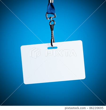 empty white badge backdrop against blue background empty white badge backdrop against blue background 86220695