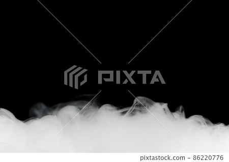 dense smoke isolated on black 86220776