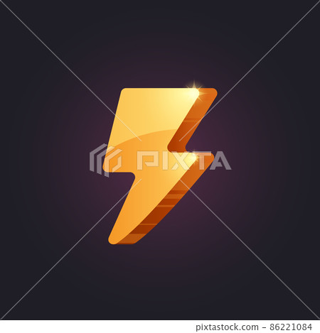 Vector casual game power icon. Isolated golden symbol. GUI UI for web or app. Interface element 86221084