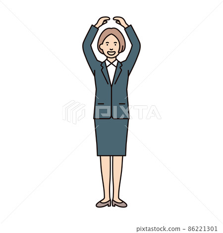 Person_female_suit_whole body_用手圍成一圈 86221301