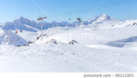 Ski lift in Ski Resort high in the mountains Ski lift in Ski Resort high in the mountains 86221805
