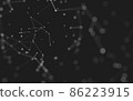 Abstract background. Molecules technology with polygonal shapes, connecting dots and lines. Connection structure. Big data visualization. 86223915