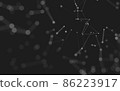 Abstract background. Molecules technology with polygonal shapes, connecting dots and lines. Connection structure. Big data visualization. 86223917