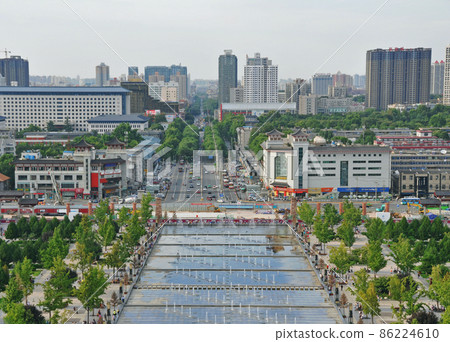 View of the cityscape on the north side from the 7th floor of the Daegu Tower in Xian City, China View of the cityscape on the north side from the 7th floor of the Daegu Tower in Xian City, China 86224610
