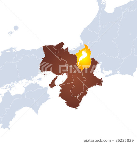 Shiga Prefecture Map and Kinki Region 86225829