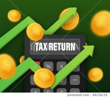 Tax return in flat style. Flat vector illustration. Online tax payment. Tax return in flat style. Flat vector illustration. Online tax payment. 86226216