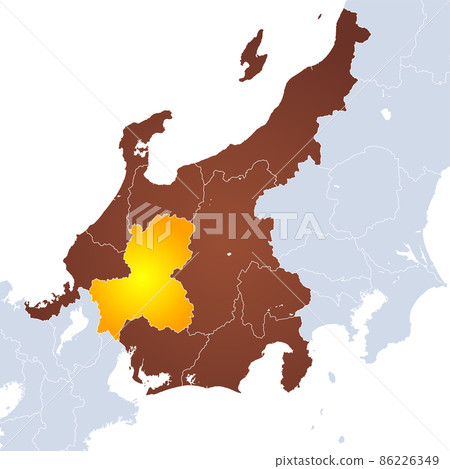 Gifu Prefecture Map and Chubu Region 86226349
