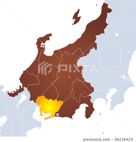 愛知縣地圖和中部地區 86226429
