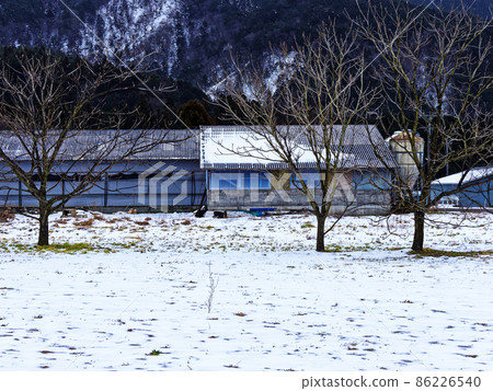 Winter scenery of mountain village Kashimo, Gifu Prefecture 86226540