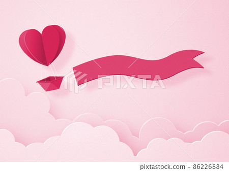 Valentine-Origami-3DCG-Heart-Cute World View [Paper Craft] 86226884
