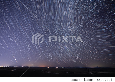 Kushiro Wetland Starry sky in Kushiro Wetland Starlight trails Kushiro Wetland Starry sky in Kushiro Wetland Starlight trails 86227701