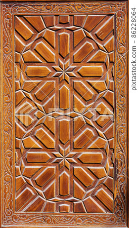 Wooden oriental background 86228064