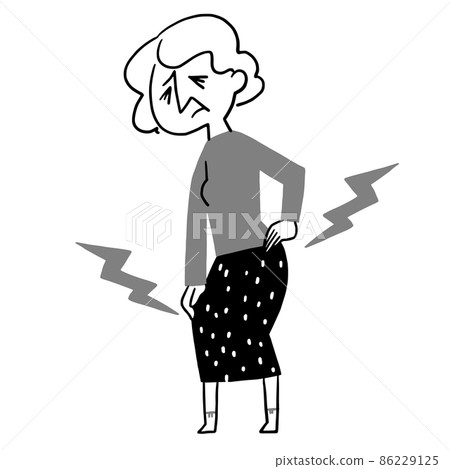 Back pain, knee pain, senior female 86229125