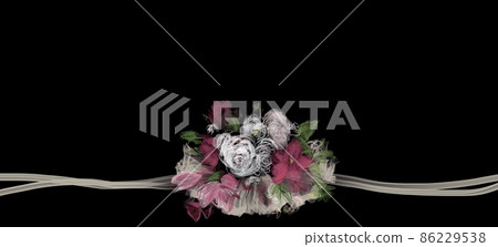 玫瑰花束和絲帶 玫瑰花束和絲帶 86229538