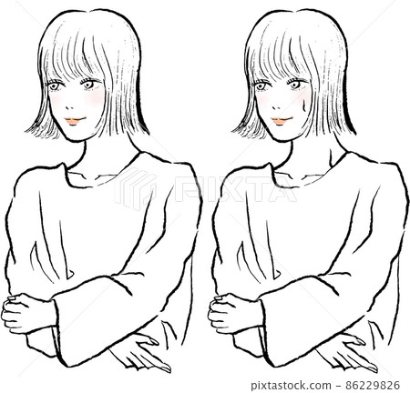 一個穿著桑拿雨披的女人進入桑拿房。鮑勃頭髮的女人。 86229826