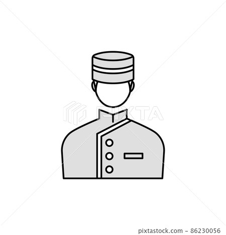 Illustration of a young hotel employee, bellboy Illustration of a young hotel employee, bellboy 86230056